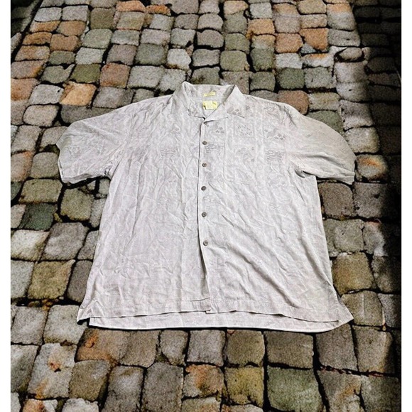 Reyn Spooner L Golden 50th Anniversary Limited Issue Brown Casual Shirt Silk - Picture 1 of 9